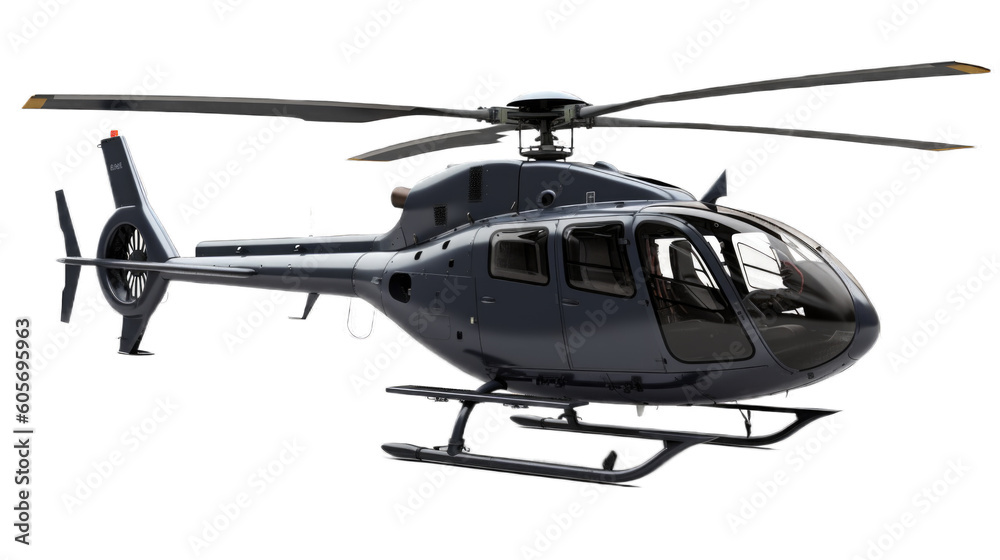 Helicopter isolated on transparent background. Generative AI Helicopter isolated on transparent background. Generative AI