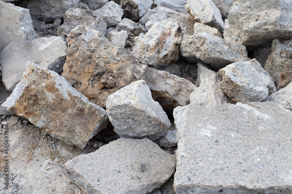 Piles of rubble after house demolition Piles of rubble after house demolition