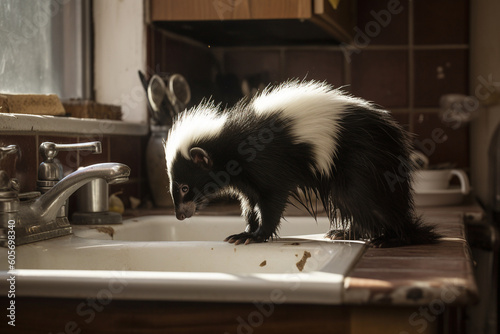 a skunk in the kitchen