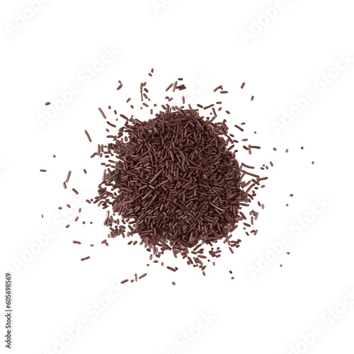 Candy Sprinkle, Donut Chocolate Sprinkles Isolated, Sweet Brown Glaze Decoration, Chocolate Vermicelli