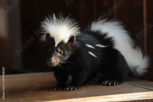 a skunk on the floor of the house