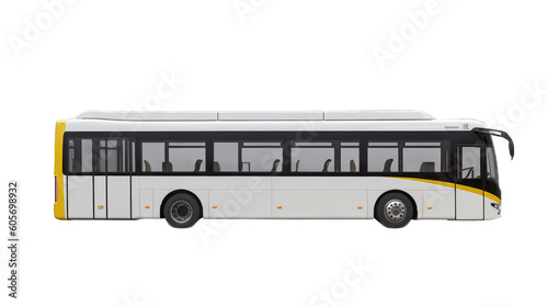 Articulated bus isolated on transparent background. Generative AI
