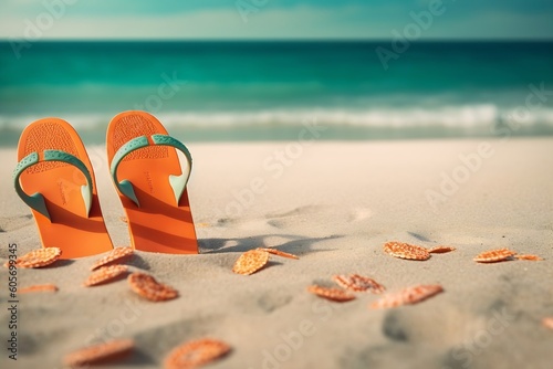 AI generated: Vibrant Summer Beach Holiday with Colorful Sunglasses and Starfish on Sandy Tropical Shore
