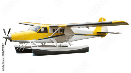 Sea plane isolated on transparent background. Generative AI