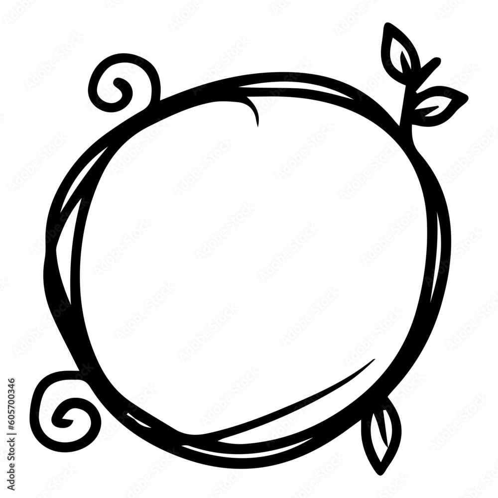 floral art round frame