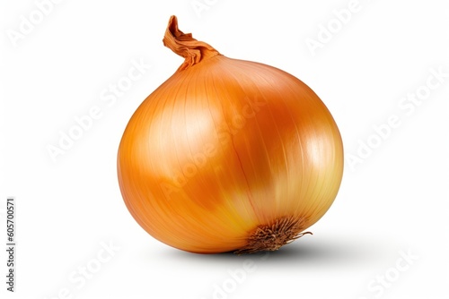 Farm-Fresh Goodness: Whole Onion Isolated on a White Background, generative ai