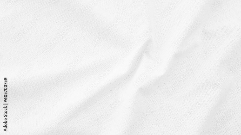 Fabric backdrop White linen canvas crumpled natural cotton fabric Natural handmade linen top view background Organic Eco textiles White Fabric linen texture