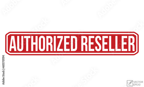 Authorized reseller Red Rubber Stamp vector design.