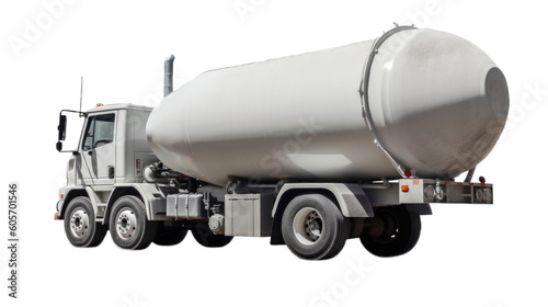 Cement truck isolated on transparent background. Generative AI