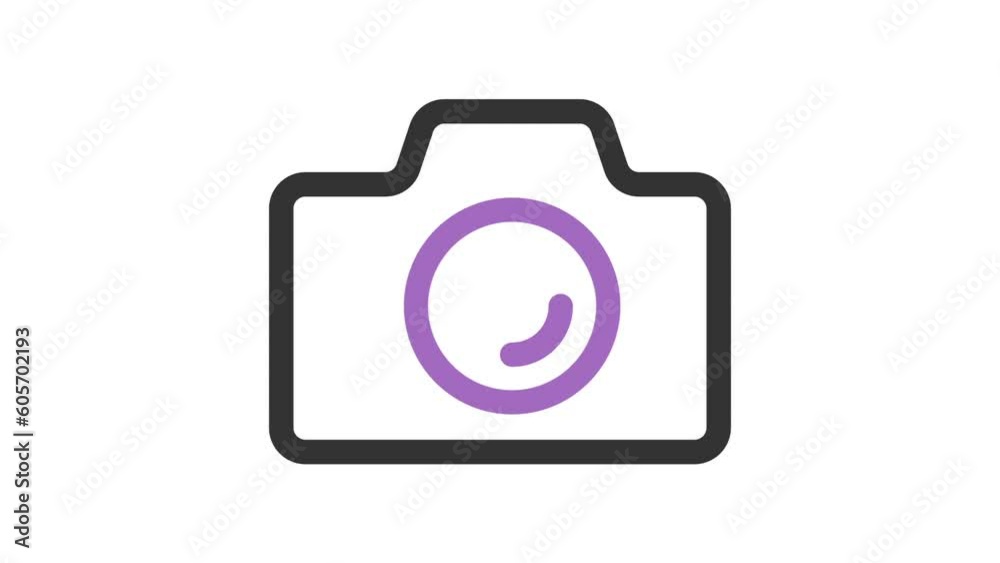 Camera, Web Interface animated icon on white background.
Camera, Web Interface animated icon on white background.