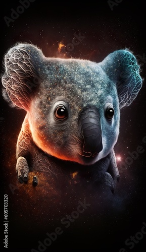a koala head with a galaxy background © Sndor