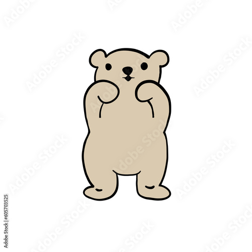 brown bear cartoon minimal   