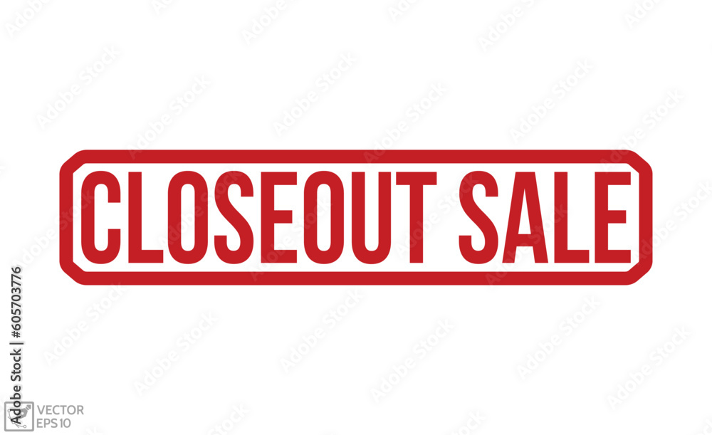 Closeout sale Red Rubber Stamp vector design. Closeout sale Red Rubber Stamp vector design.