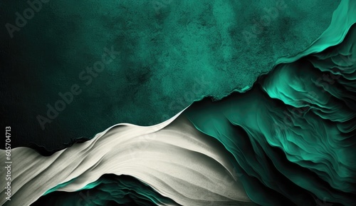 A Artistic Zen Background in the Style of Deep Emerald, Platinum and Pearl - Zen Backdrop with empty copy space for text - Emerald Platinum Pearl Zen Wallpaper created with Generative AI Technology photo