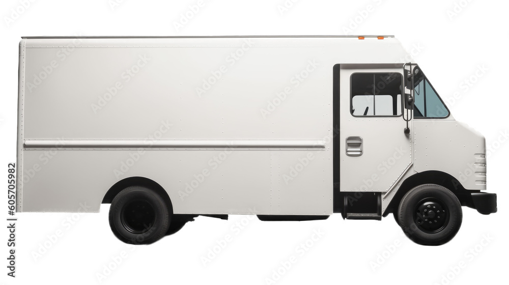 Delivery truck isolated on transparent background. Generative AI
