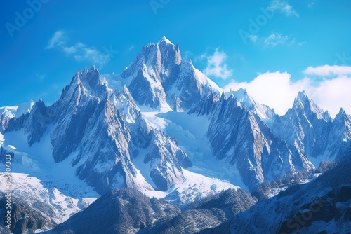 Stunning Winter Mountain Range - Generative AI