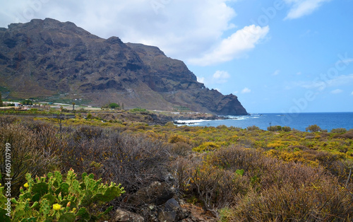 Beautiful view of coast of the north of Tenerife near Buenavista del Norte, Canary Islands,Spain. Landscape, seascape,vacation or travel concept.