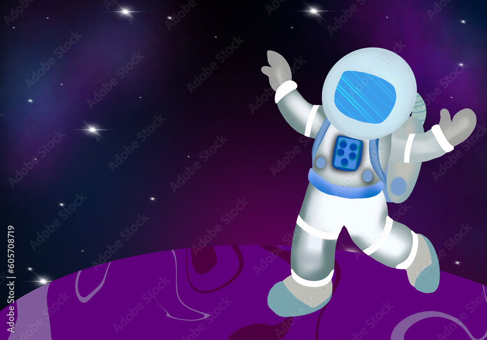 Fototapeta premium Space Background with Astronaut