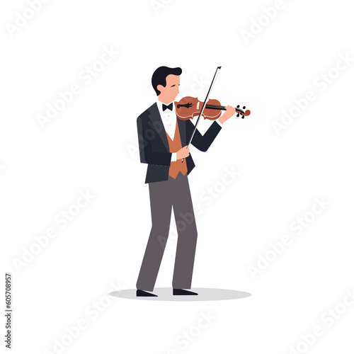 Man in a suit playing violin vector isolated