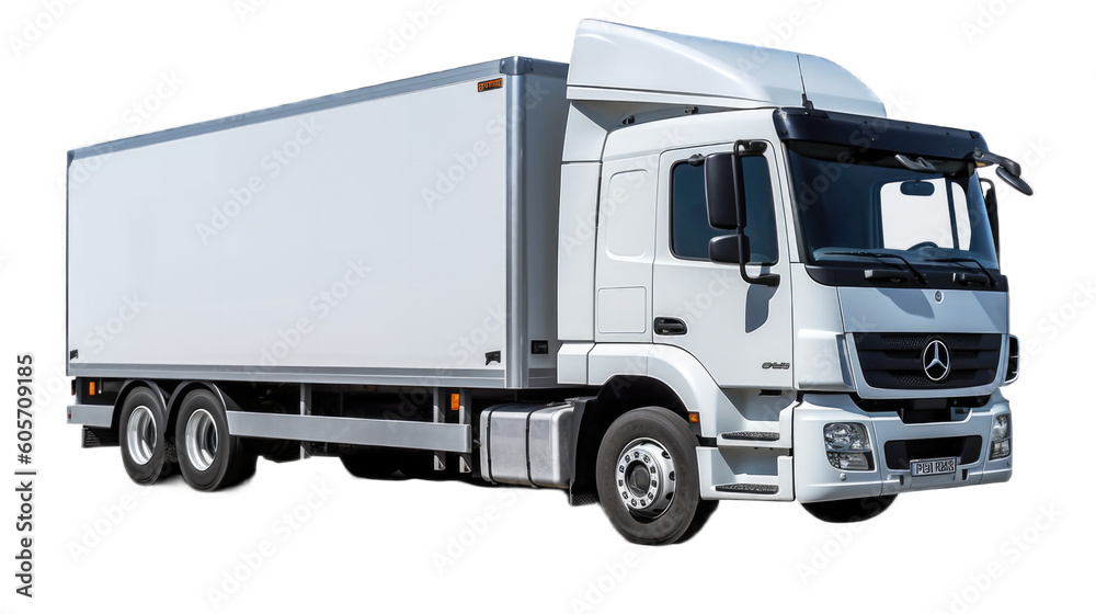 Refrigerated truck isolated on transparent background. Generative AI Refrigerated truck isolated on transparent background. Generative AI