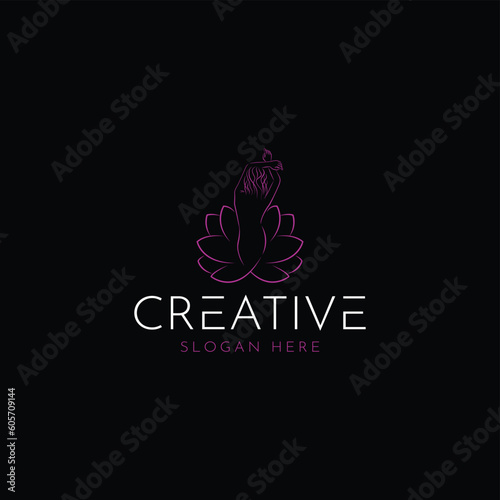illustration of a person, create an elegant business logo salon or spa design with illustration of a beautiful woman 
