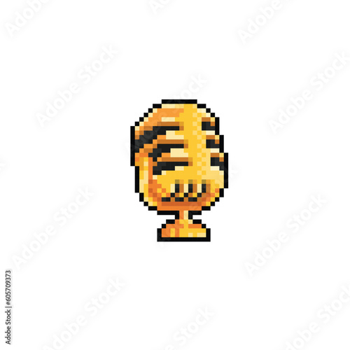golden mic in pixel art style