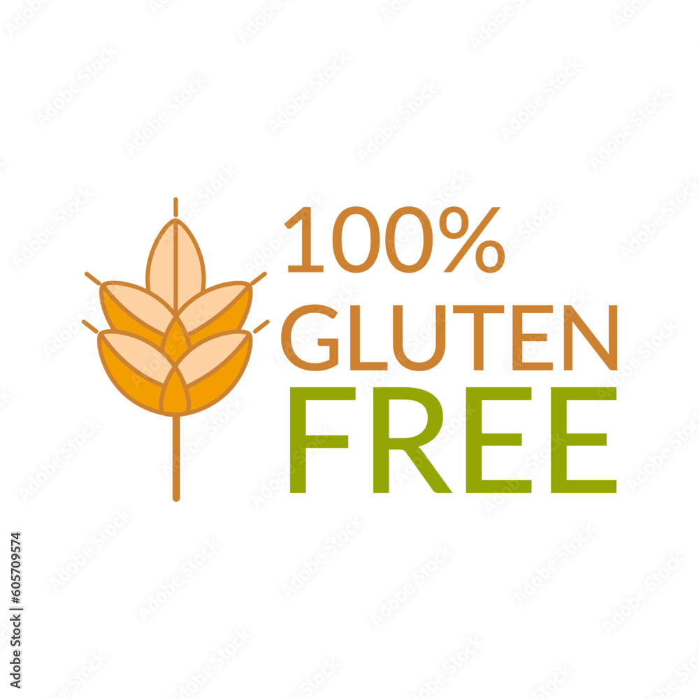 Obraz premium Gluten free labels for design food package. Grain symbol. Vector illustration.