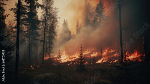 flames of a forest fire. © Gabi