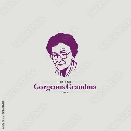 National Gorgeous Grandma Day Vector Illustration. 