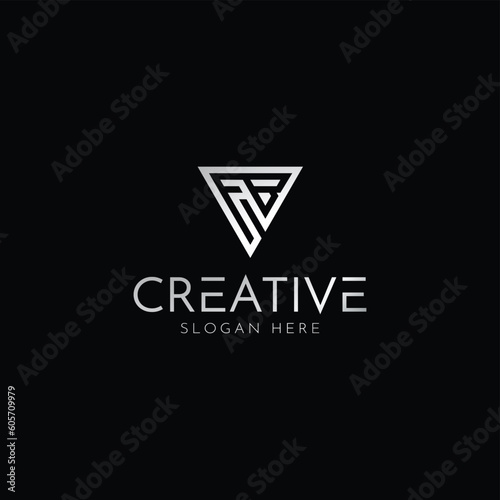 design a clever and minimalist monogram logo FB in a triangle shape logo suitable for your branding company, letter f