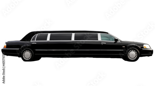 Limousine isolated on transparent background. Generative AI