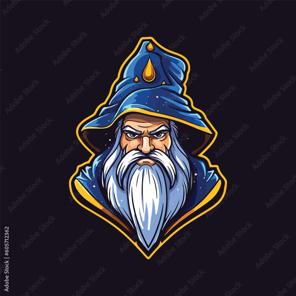 Wizard Mascot Logo Design Wizard Vector Illustration