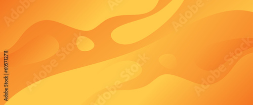 Orange yellow abstract fluid wave background for design. Color gradient. Modern, futuristic, Web banner