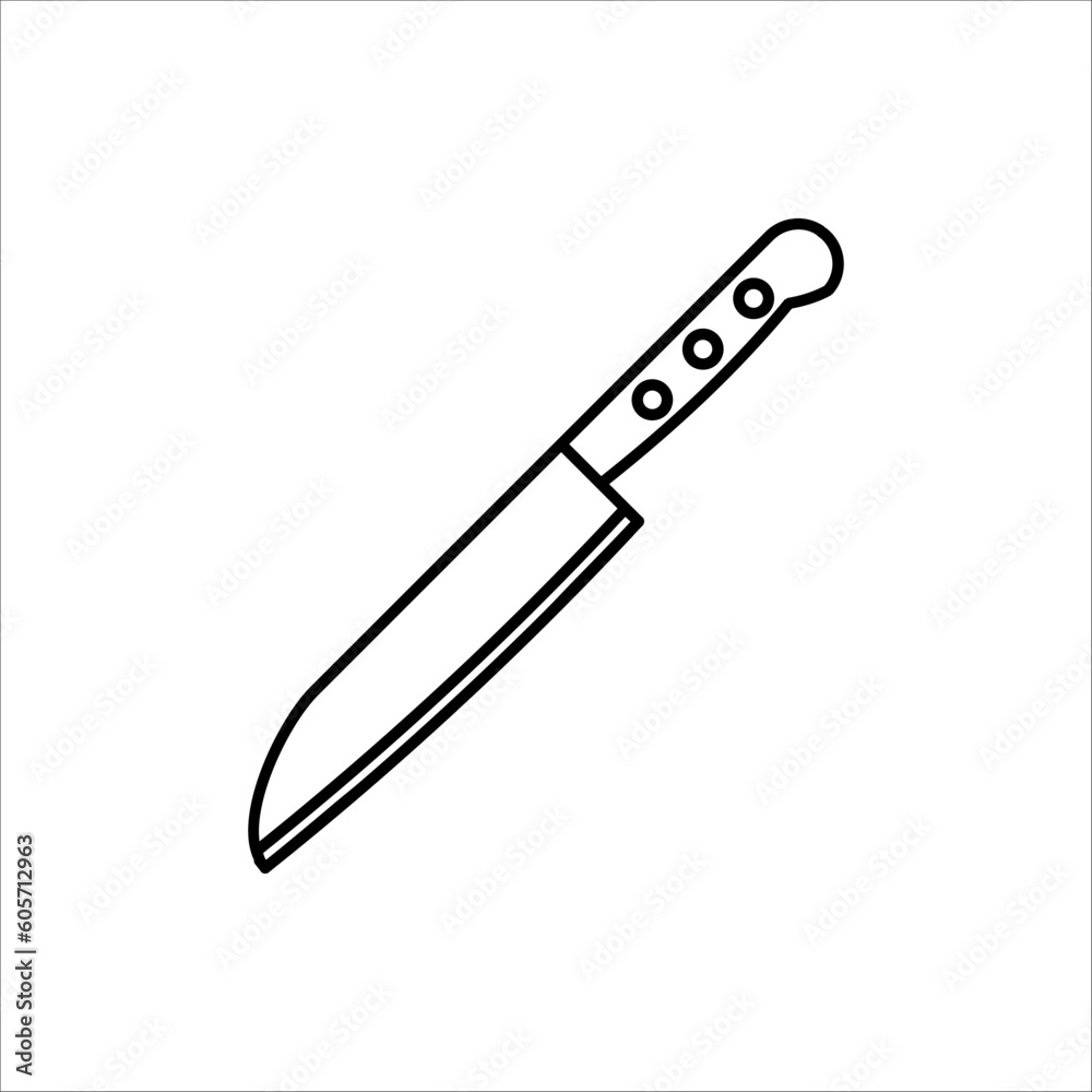 Kitchen knife icon, vector illustration on white background Kitchen knife icon, vector illustration on white background