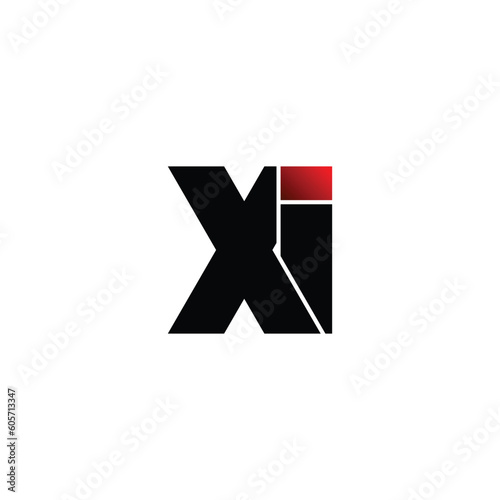 Letter XI simple logo design vector