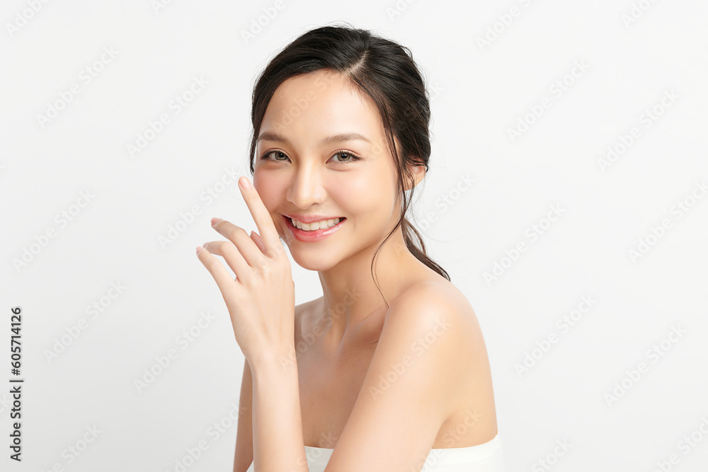 Beautiful young asian woman with clean fresh skin on white background, Face care, Facial treatment, Cosmetology, beauty and spa, Asian women portrait. Beautiful young asian woman with clean fresh skin on white background, Face care, Facial treatment, Cosmetology, beauty and spa, Asian women portrait.