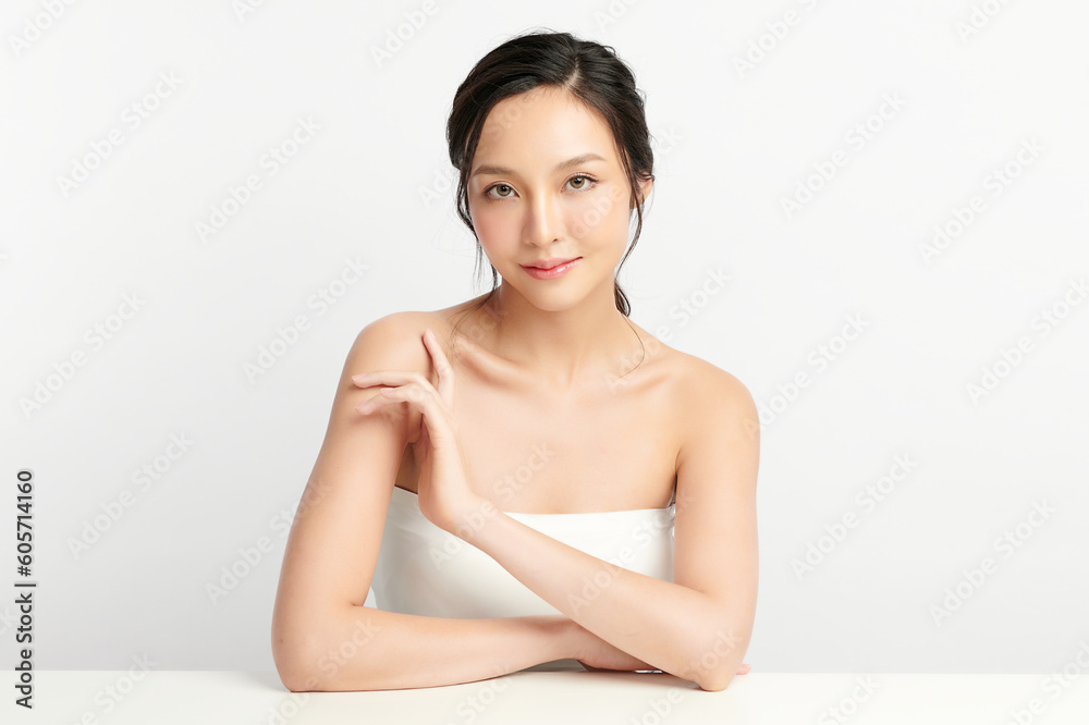 Beautiful young asian woman with clean fresh skin on white background, Face care, Facial treatment, Cosmetology, beauty and spa, Asian women portrait. Beautiful young asian woman with clean fresh skin on white background, Face care, Facial treatment, Cosmetology, beauty and spa, Asian women portrait.