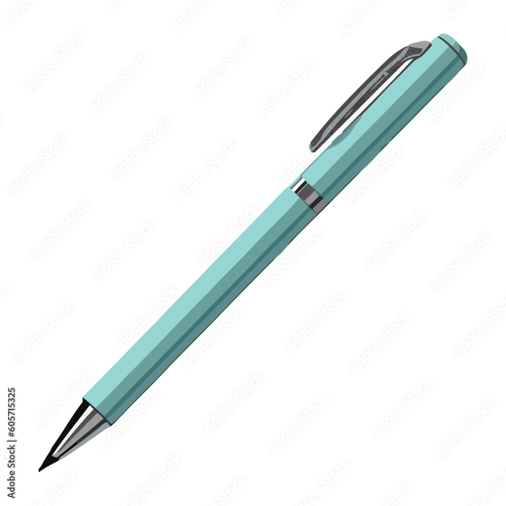 Blue ballpoint pen creates signature