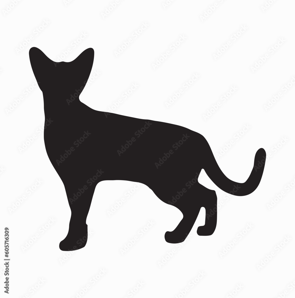 black cat silhouette vector art