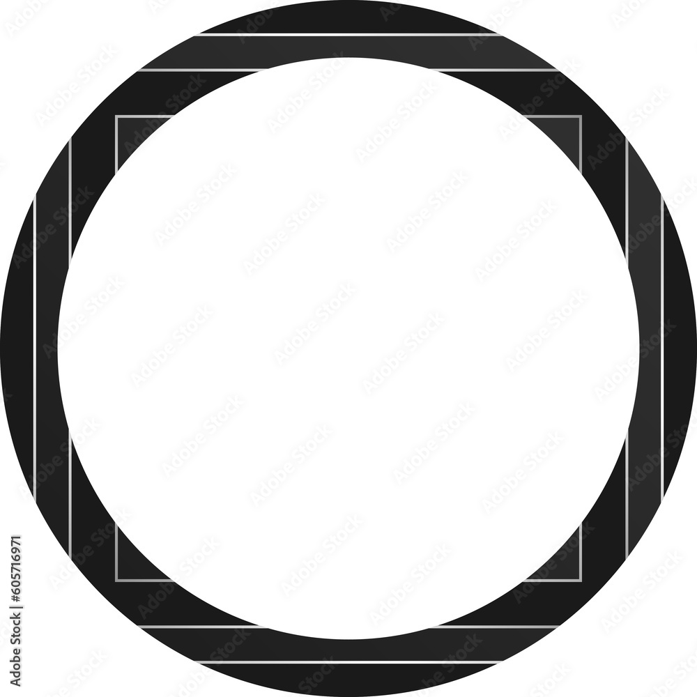 dark silver pattern circle frame