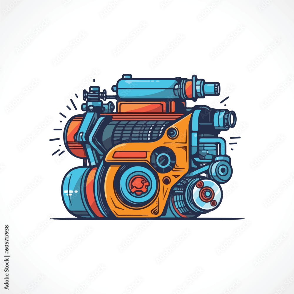 Obraz premium Car Engine Vector Illustration Car Engine Logo Design