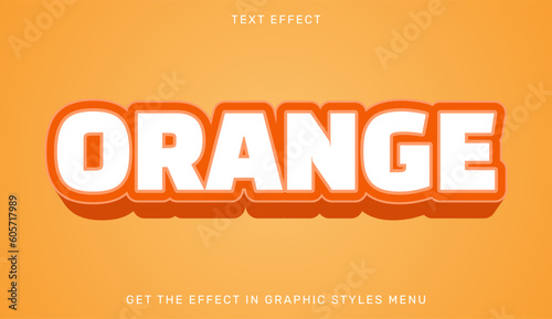 Orange editable text effect in 3d style. Suitable for brand or business logo