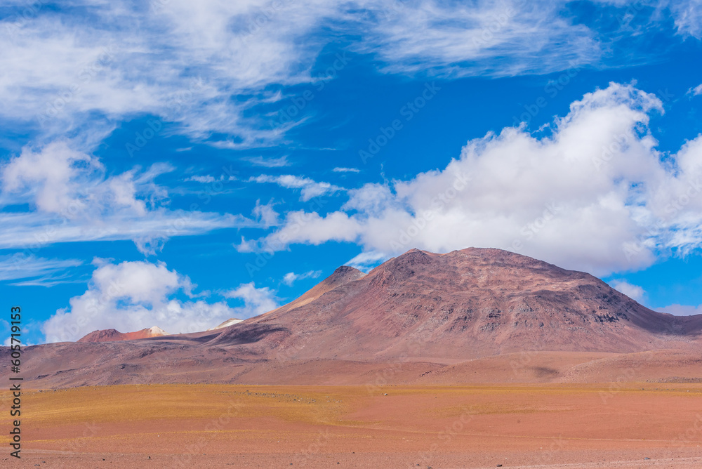 Sunny day over a mount in the bolivian plateau