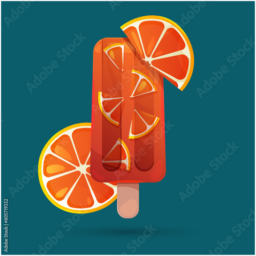 vector orange popsicle 