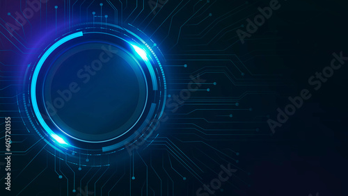 abstract background with circle technology, digital-circle-circuit-blue-background-futuristic-technology