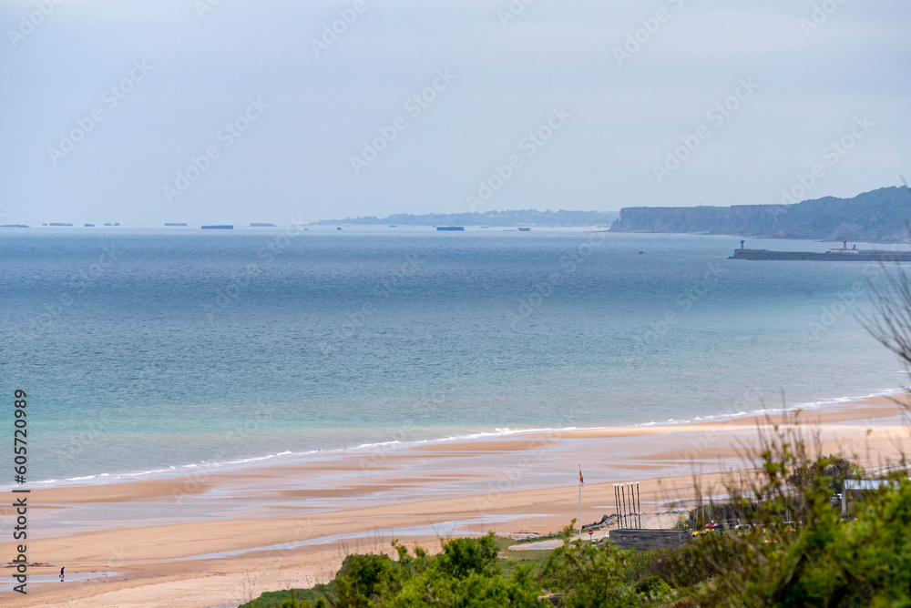 Omaha beach in Normandy, France. Site where D-Day started. Omaha beach in Normandy, France. Site where D-Day started.