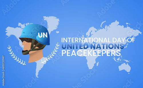 United Nations International Day of Peacekeeping vector design. flat design. flat illustration. may 29