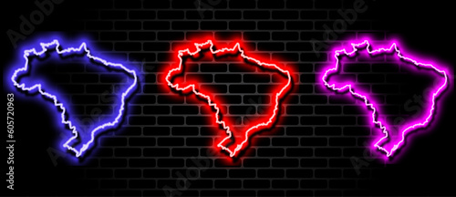 Glowing Map of Brazil in Mesmerizing Light