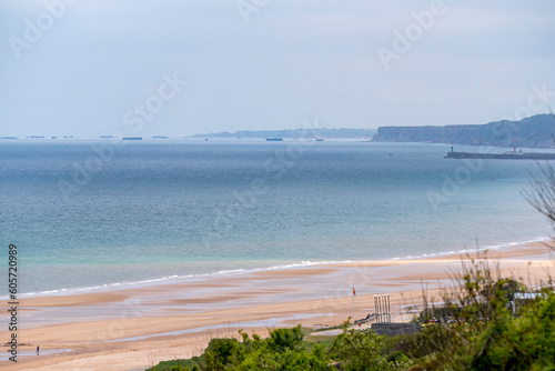 Omaha beach in Normandy, France. Site where D-Day started.