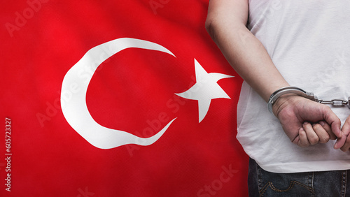 Obraz na plátně A man getting under arrest in Turkey